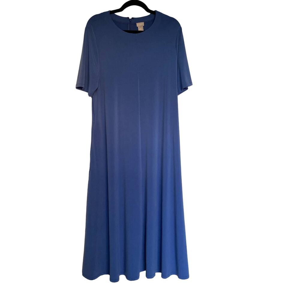 Chico's  Dress Womens Large Maxi Maxi Capsule Wardrobe Minimalist Career Flowy